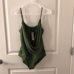 NEW WITH TAGS! Jcrew green wrap body suit